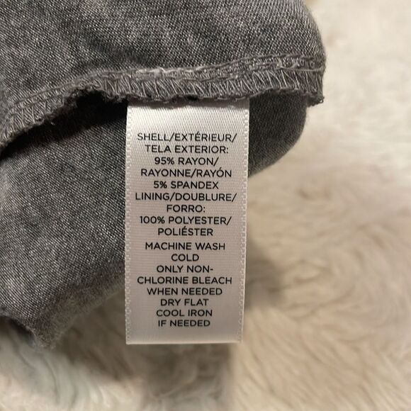 Loft- NWT Gray Print V-Neck Sleeveless Belt Stretch Jersey Pockets Dress- XLP - Picture 10 of 10